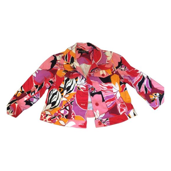 *Host Pick*  -  Size 6 Petite  - Ladies Multicolored Floral Jacket - Picture 1 of 1